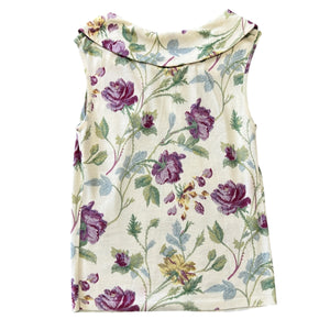 Christian Dior × John Galliano 2008AW Floral Print Wool-Silk-Cashmere Sleeveless Top