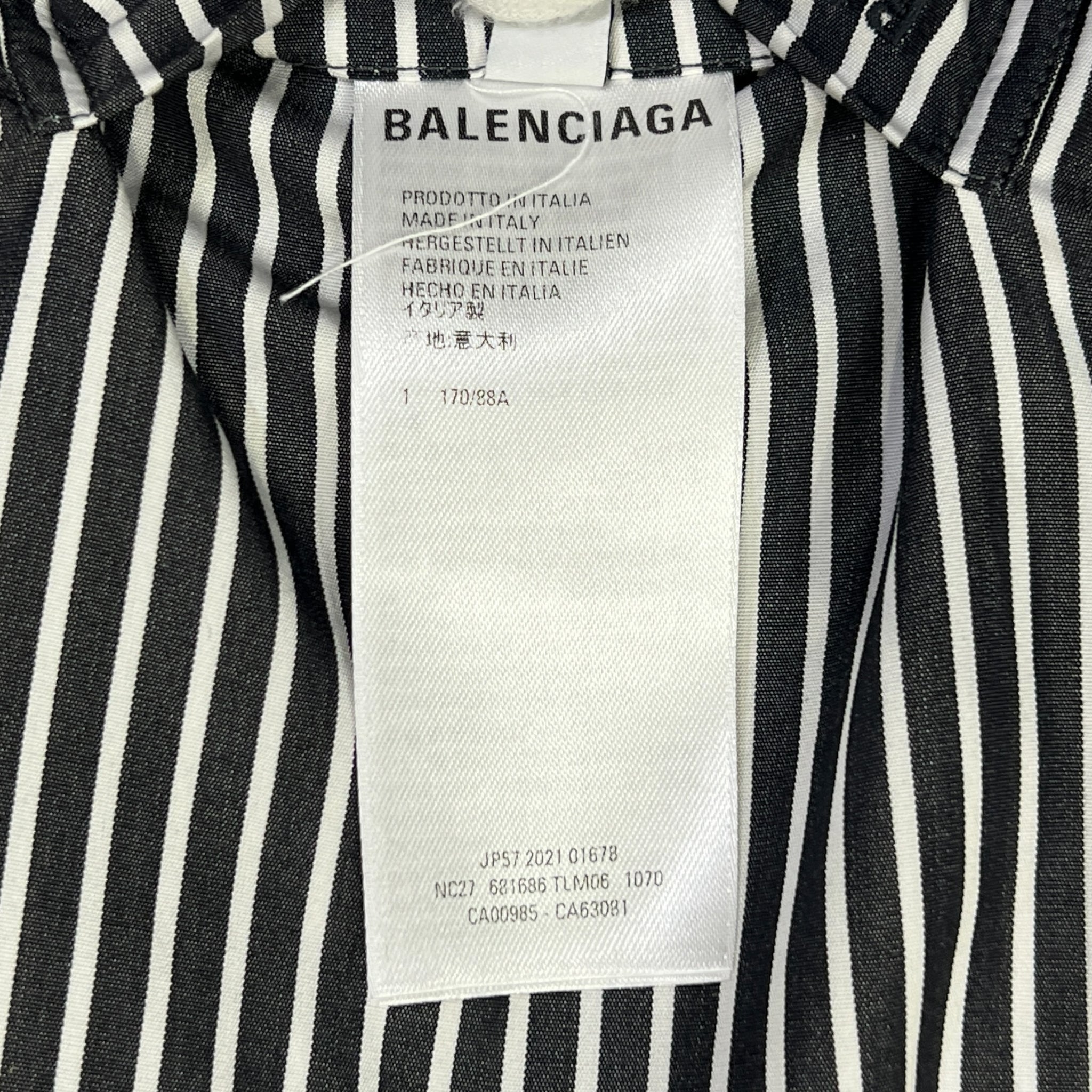 BALENCIAGA 2021 Fall Demna Gvasalia UNIFIT Striped Reversible Oversized Shirts