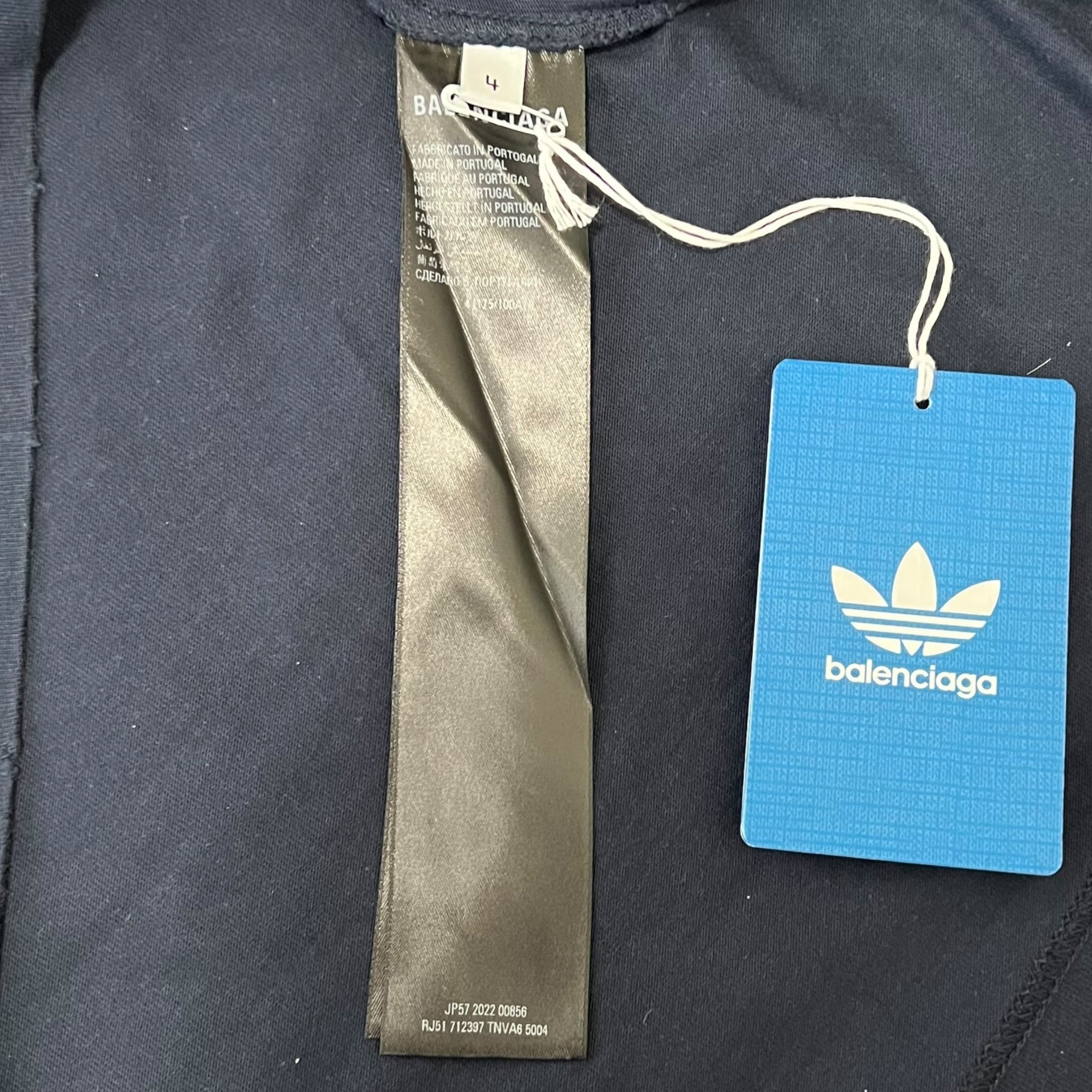 BALENCIAGA adidas 2022AW Distressed Three Line Logo Cotton L/S Shirts