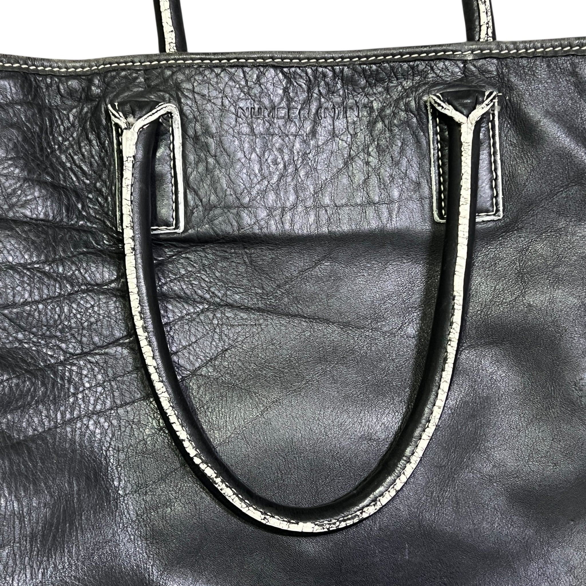 NUMBER (N)INE 2000's Archive Leather Expandable Tote Bag