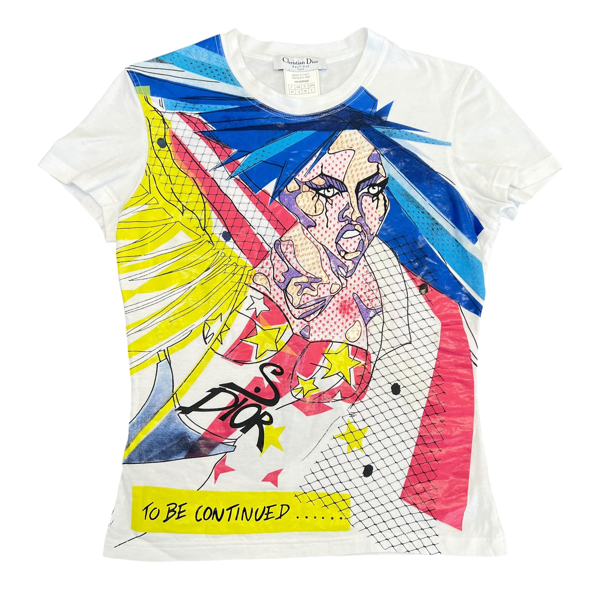 Christian Dior 2001 Galliano メッシュ　パレオ Christian Dior 2001SS John Galliano Anime Graphic T-Shirt 38