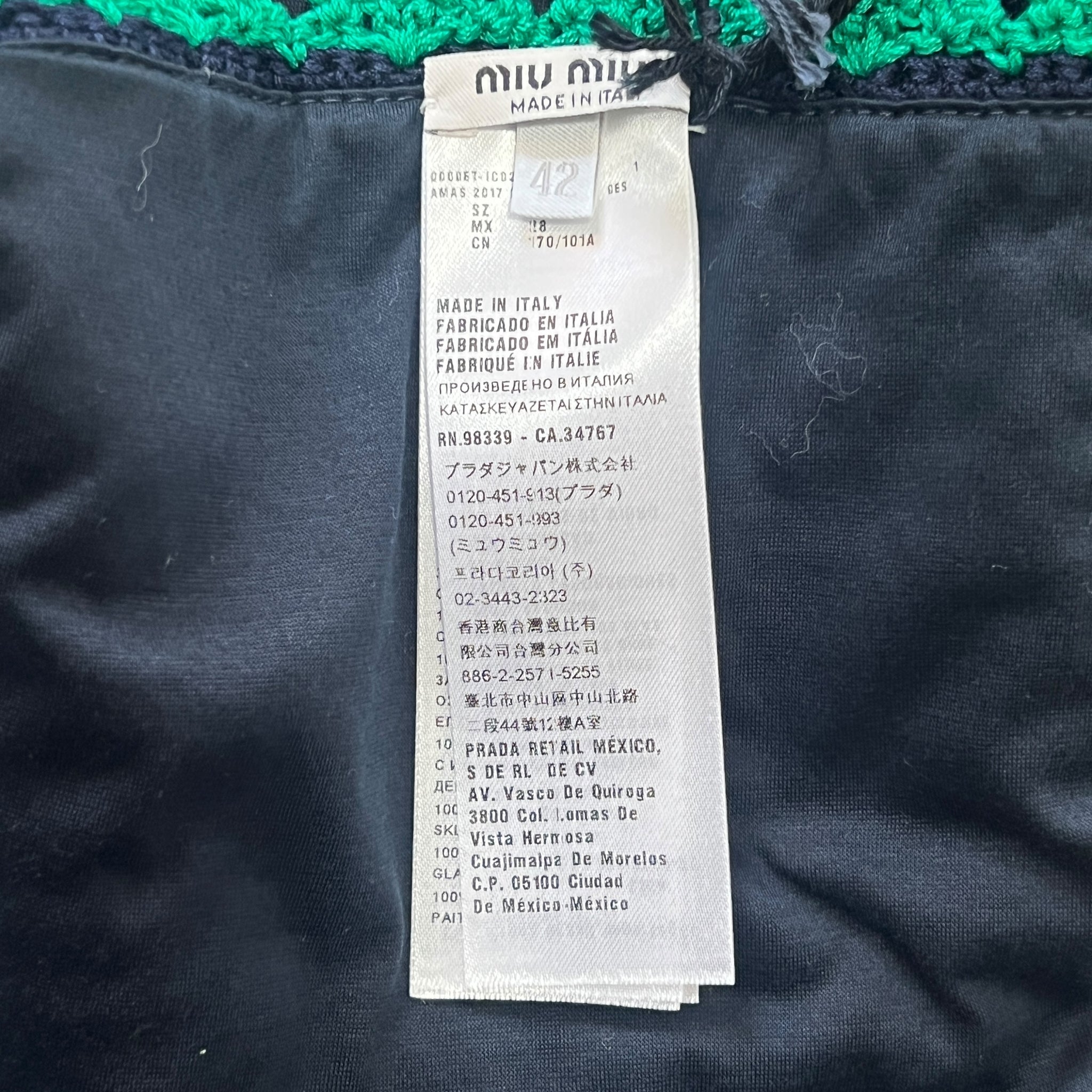 MIU MIU Beads Strap Woven Lace Bikini