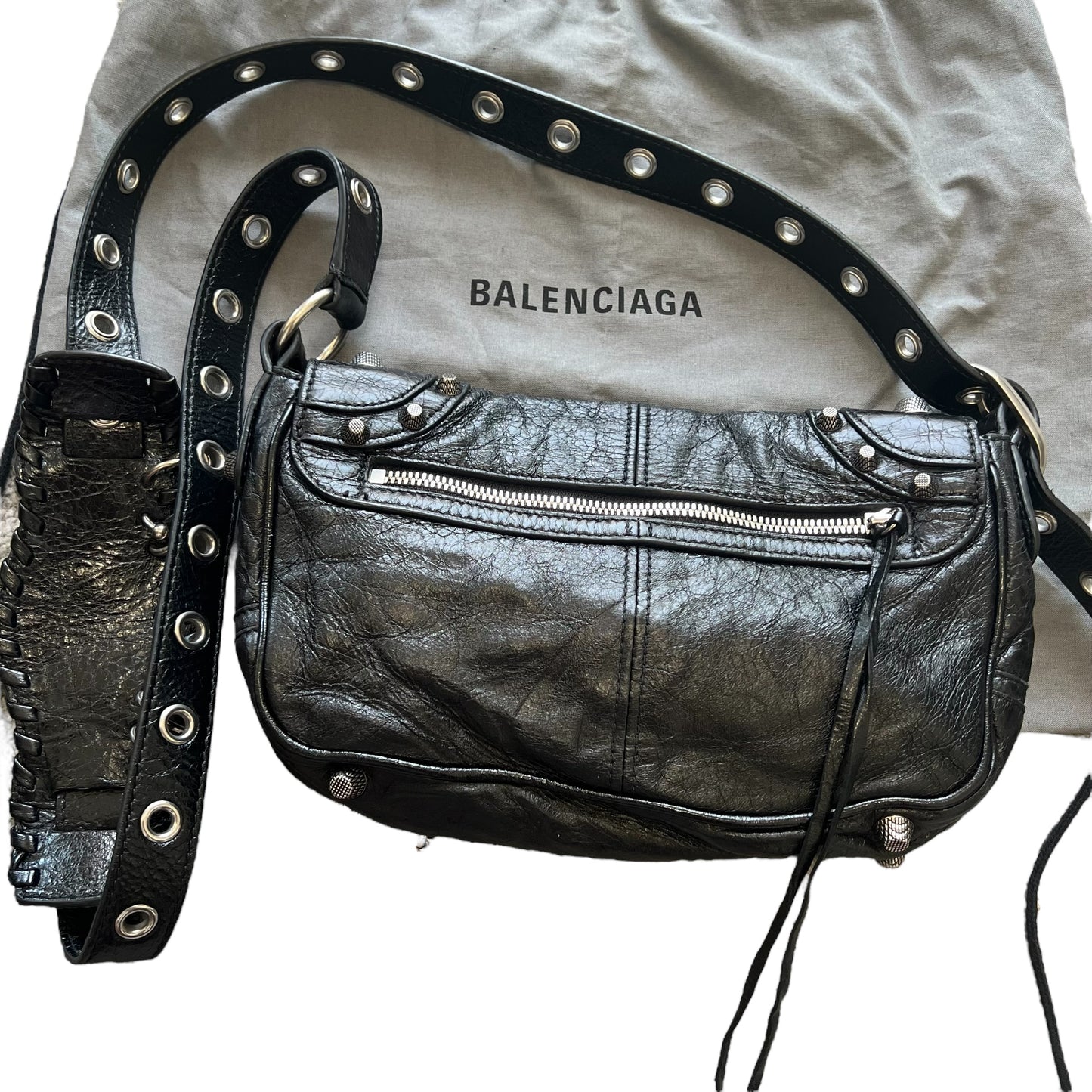 BALENCIAGA 2023AW LE CAGOLE MEN pirecing FLAP BAG XS