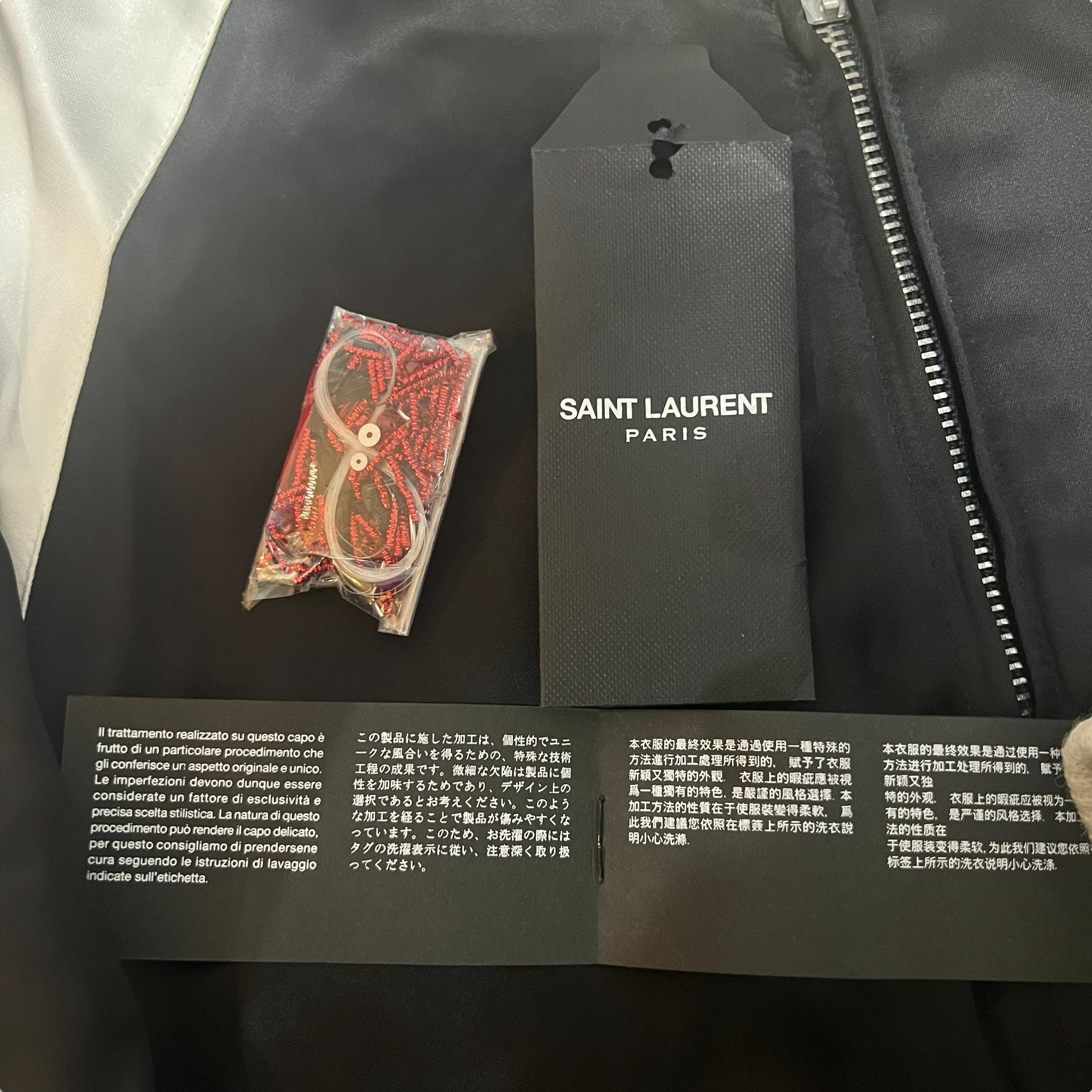 SAINT LAURENT 2014SS × HEDI SLIMANE "BLOOD LUSTER" SEAQUIN SOUVENIR JACKET