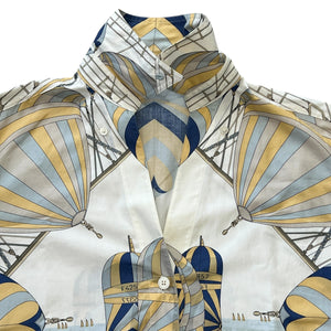HERMES Margiela Vintage Silk Yacht Shirt with Star Mark Tag