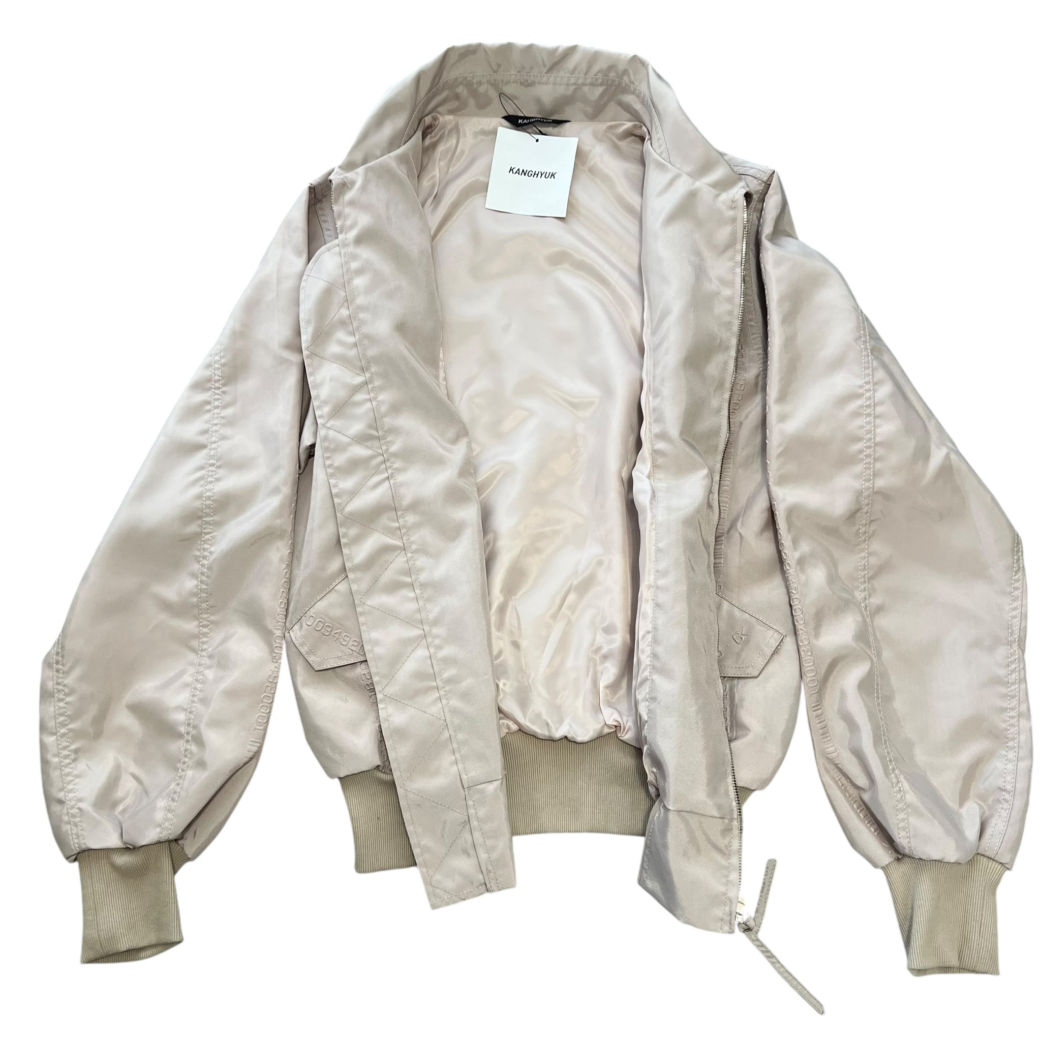 KANGHYUK 2022SS Barcode Embossed Bomber Jacket