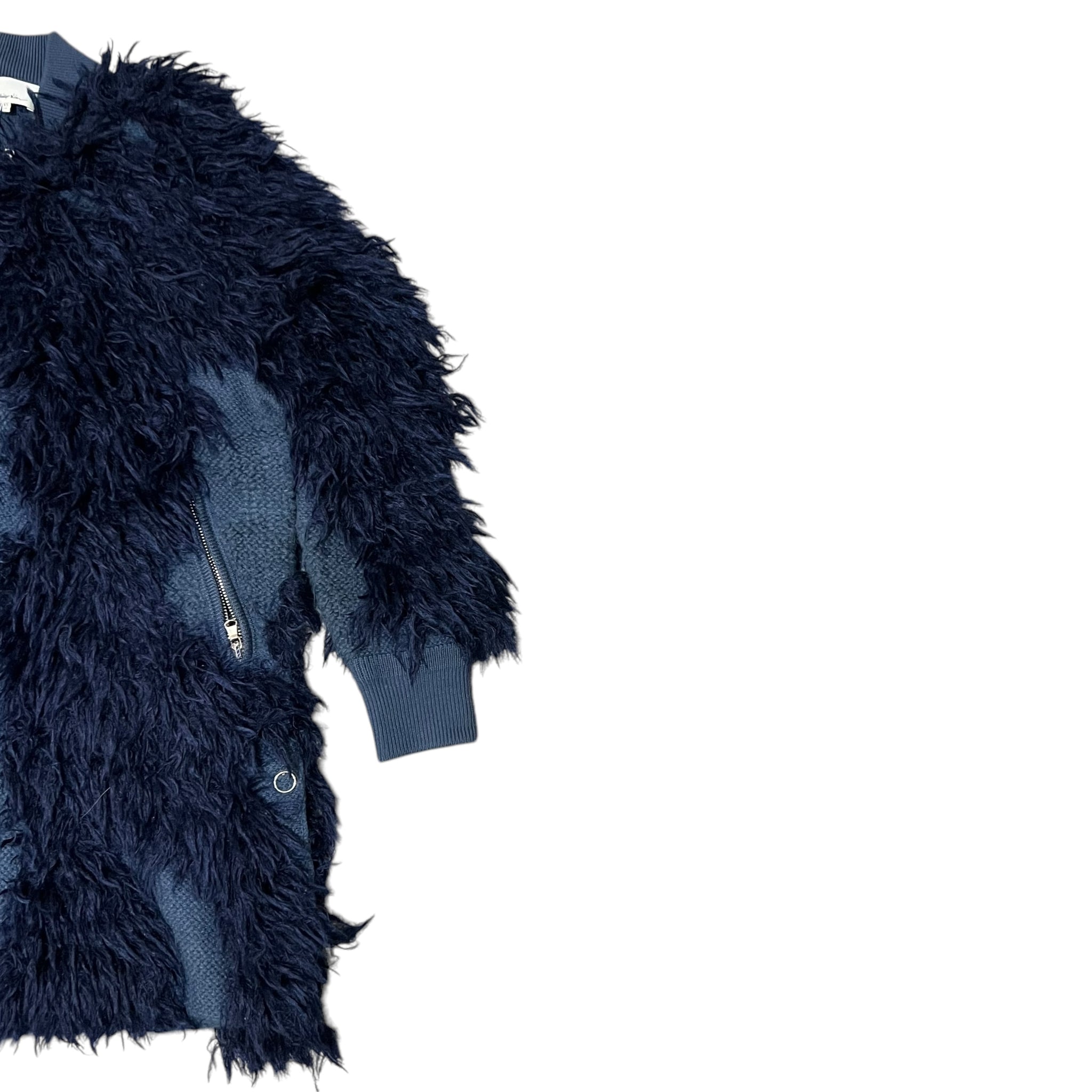 3.1 Philip Lim Zip Up Mohair Pattern Long  Cardigan