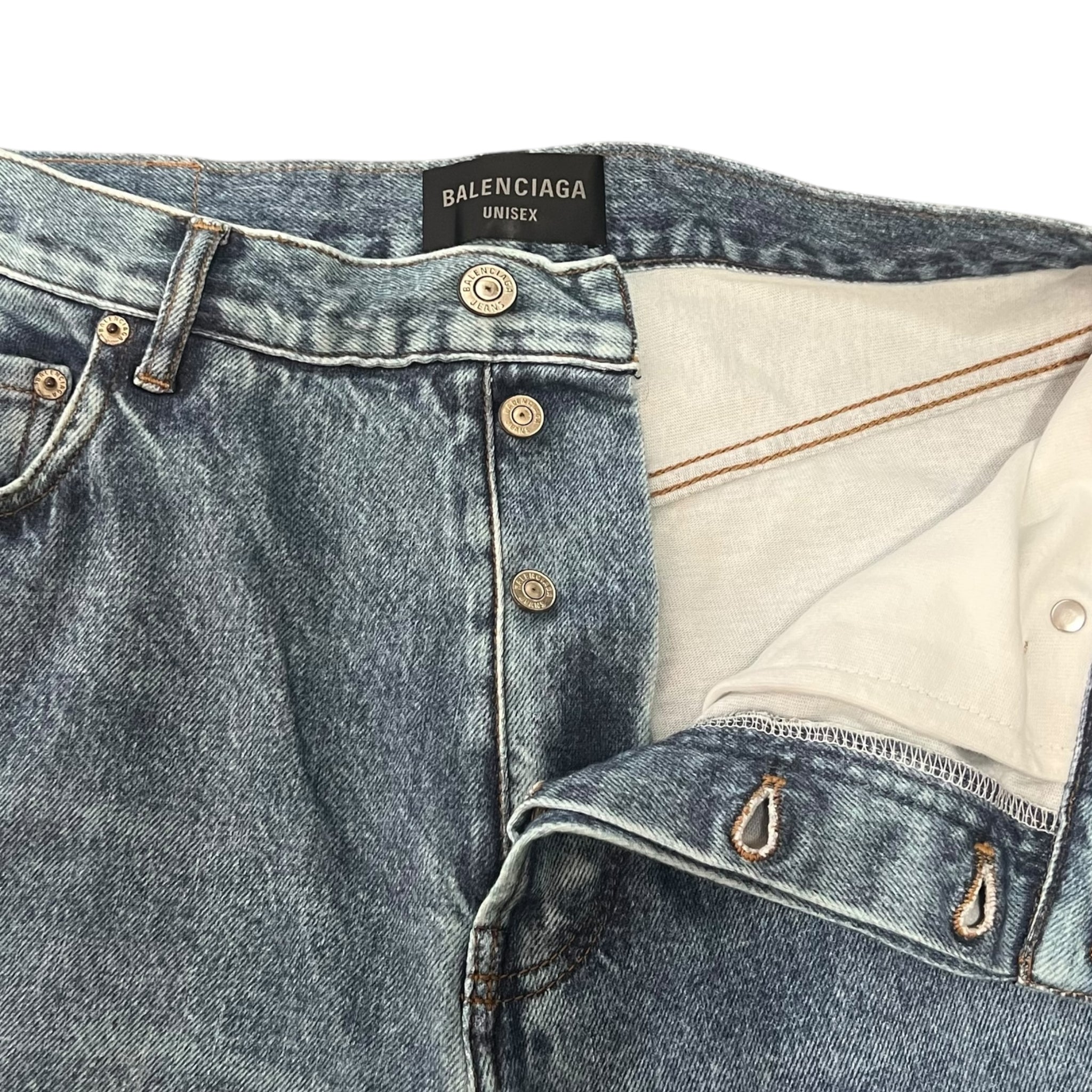 BALENCIAGA 2022AW Trompe-l'oeil Heavy Cotton Jersey Denim Baggy Pants