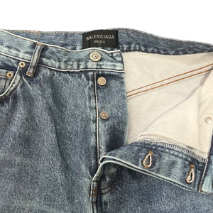 BALENCIAGA 2022AW Trompe-l'oeil Heavy Cotton Jersey Denim Baggy Pants