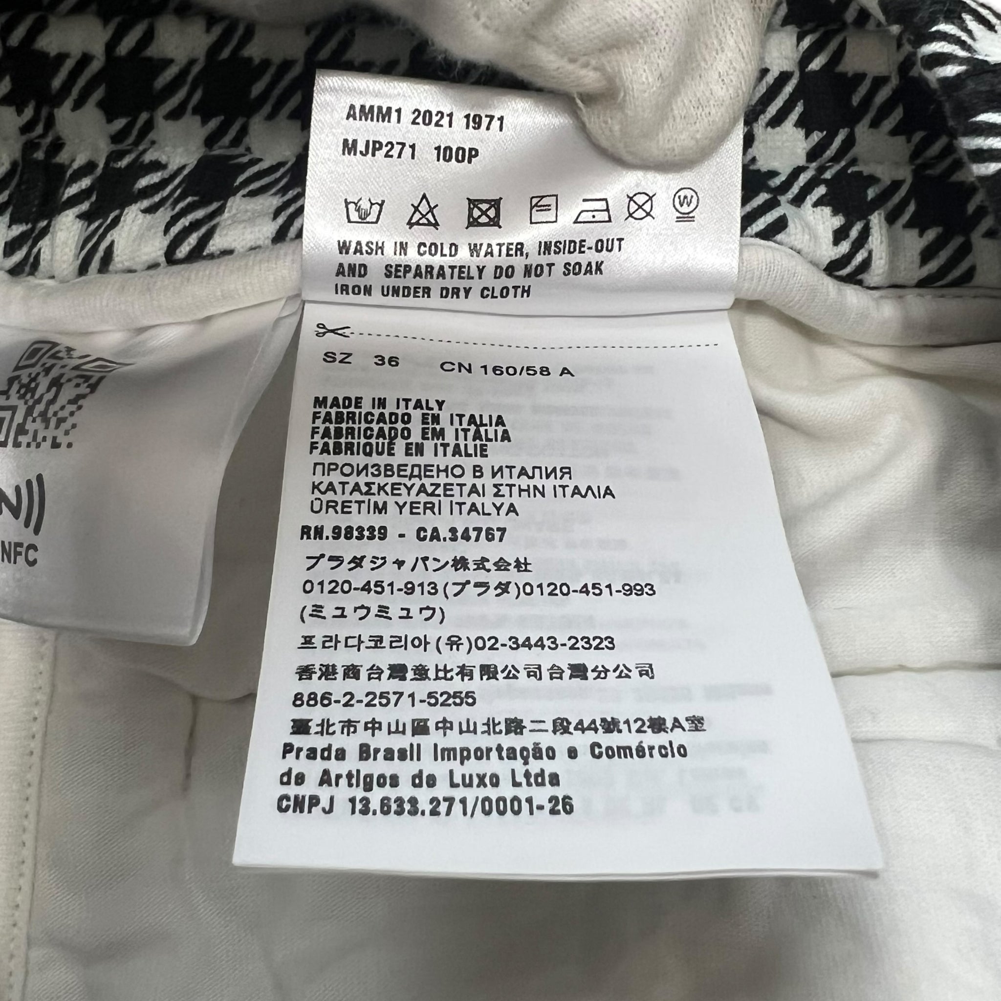 MIU MIU Check Sweat Short Jacket and Short Pants Set Up