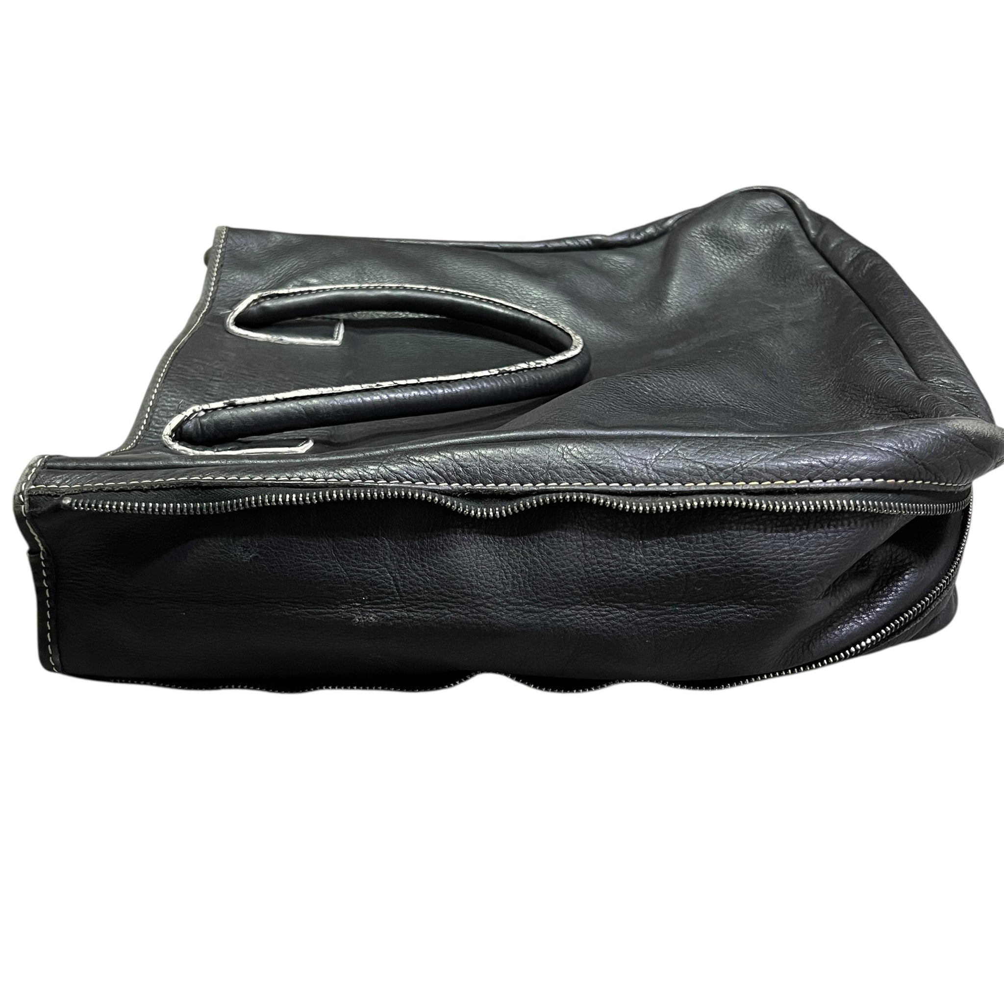NUMBER (N)INE 2000's Archive Leather Expandable Tote Bag
