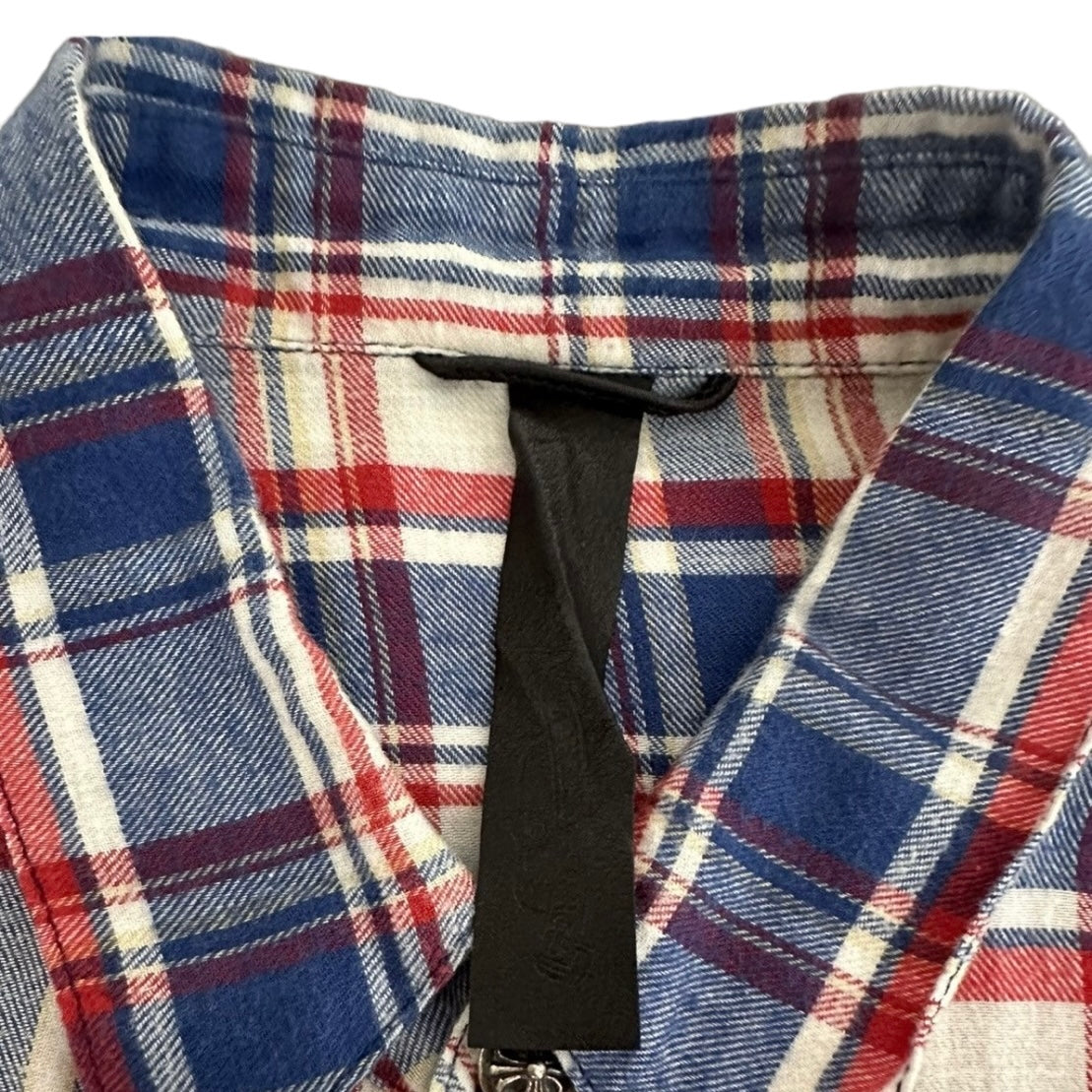 CHROME HEARTS STAR PATCH FLANNEL SHIRTS WITH SILVER BUTTON