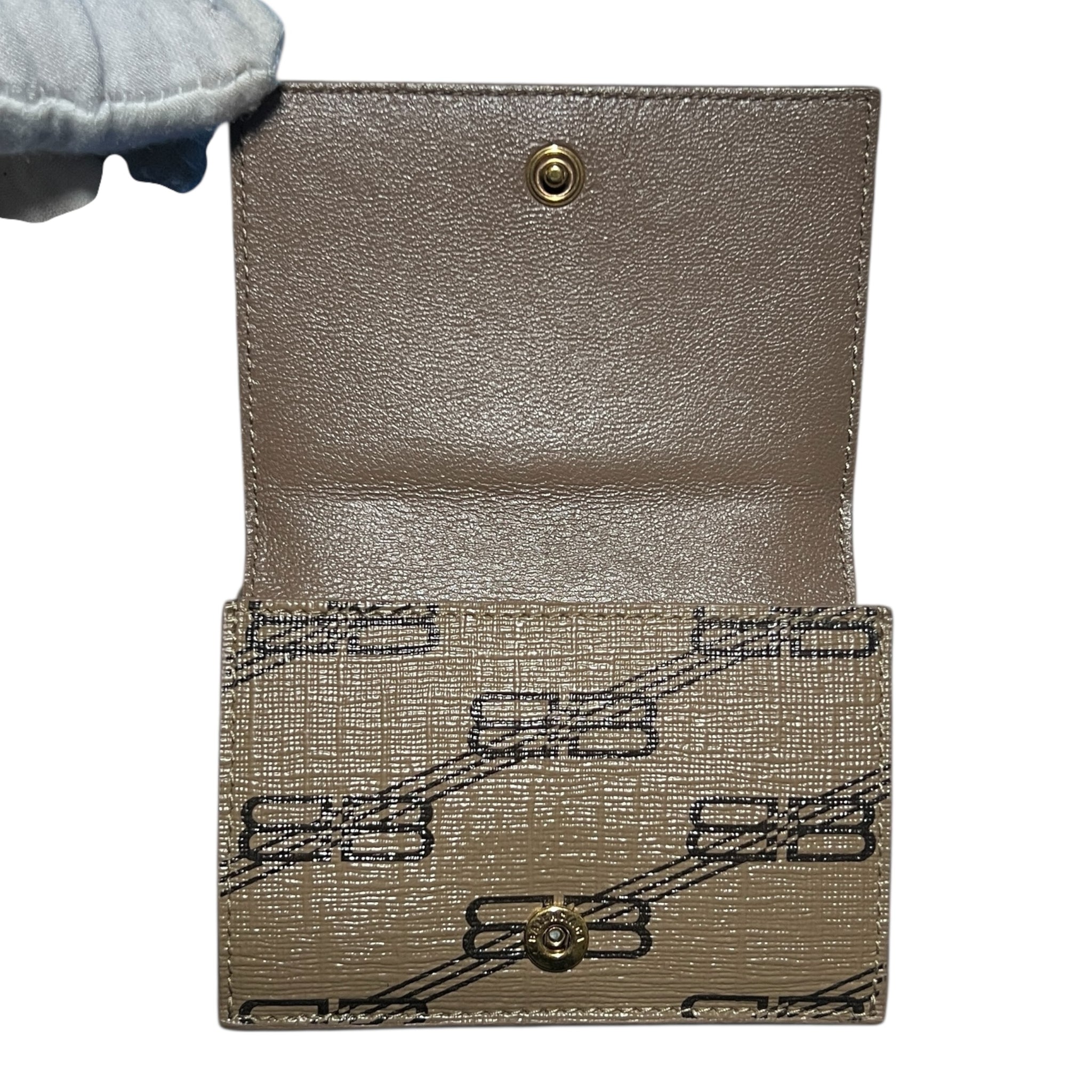 BALENCIAGA BB Logo Compact PVC Leather Wallet