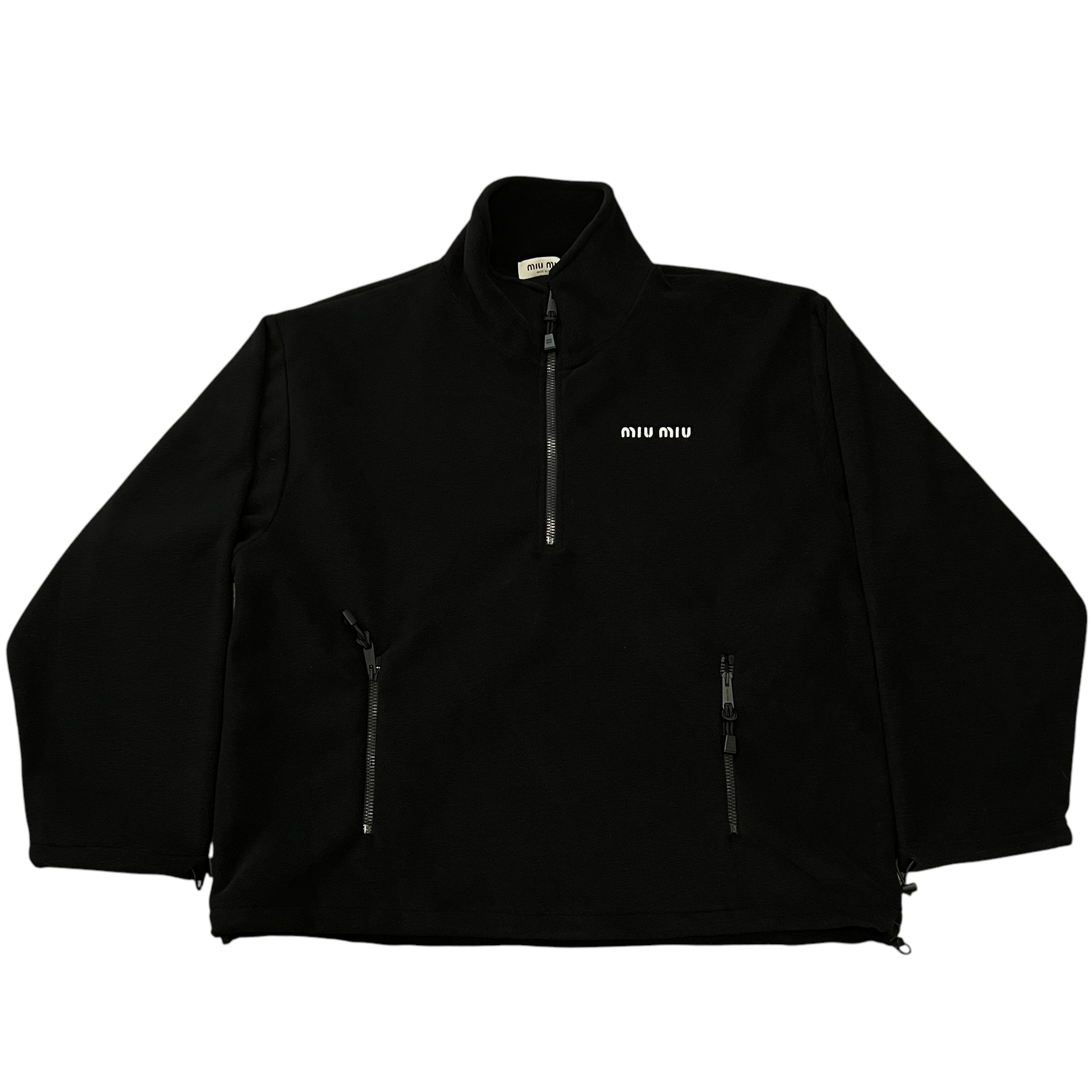 MIUMIU 2024AW ロゴ　フリース　ブルゾン　S MIU MIU 2024AW Logo Half Zip Fleece Sweat – SEVENSTARCLOTHING