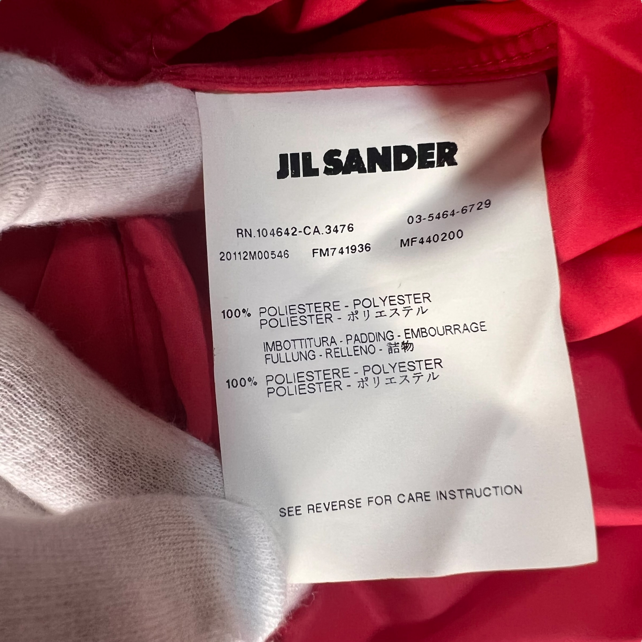 JIL SANDER 2011AW PINK PADDED SHIRTS RAF SIMONS