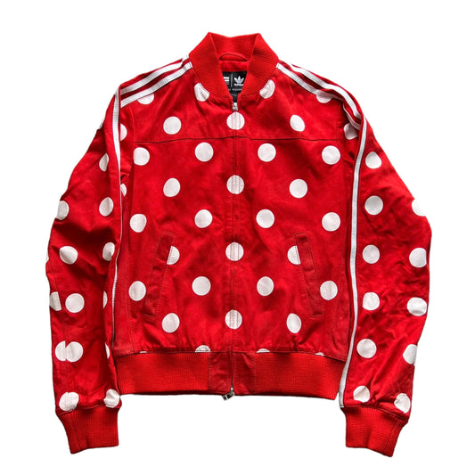 ADIDAS × PHARRELL WILLIAMS LAMB LEATHER TRACK JACKET RED