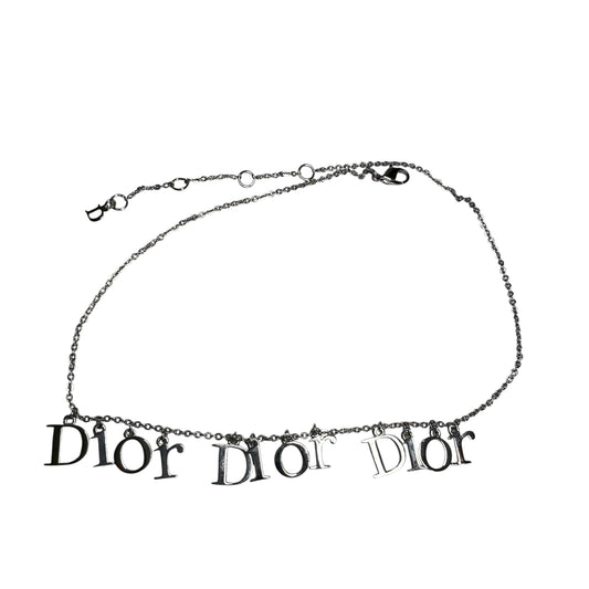 Chirstian Dior Triple Logo Charm Necklace