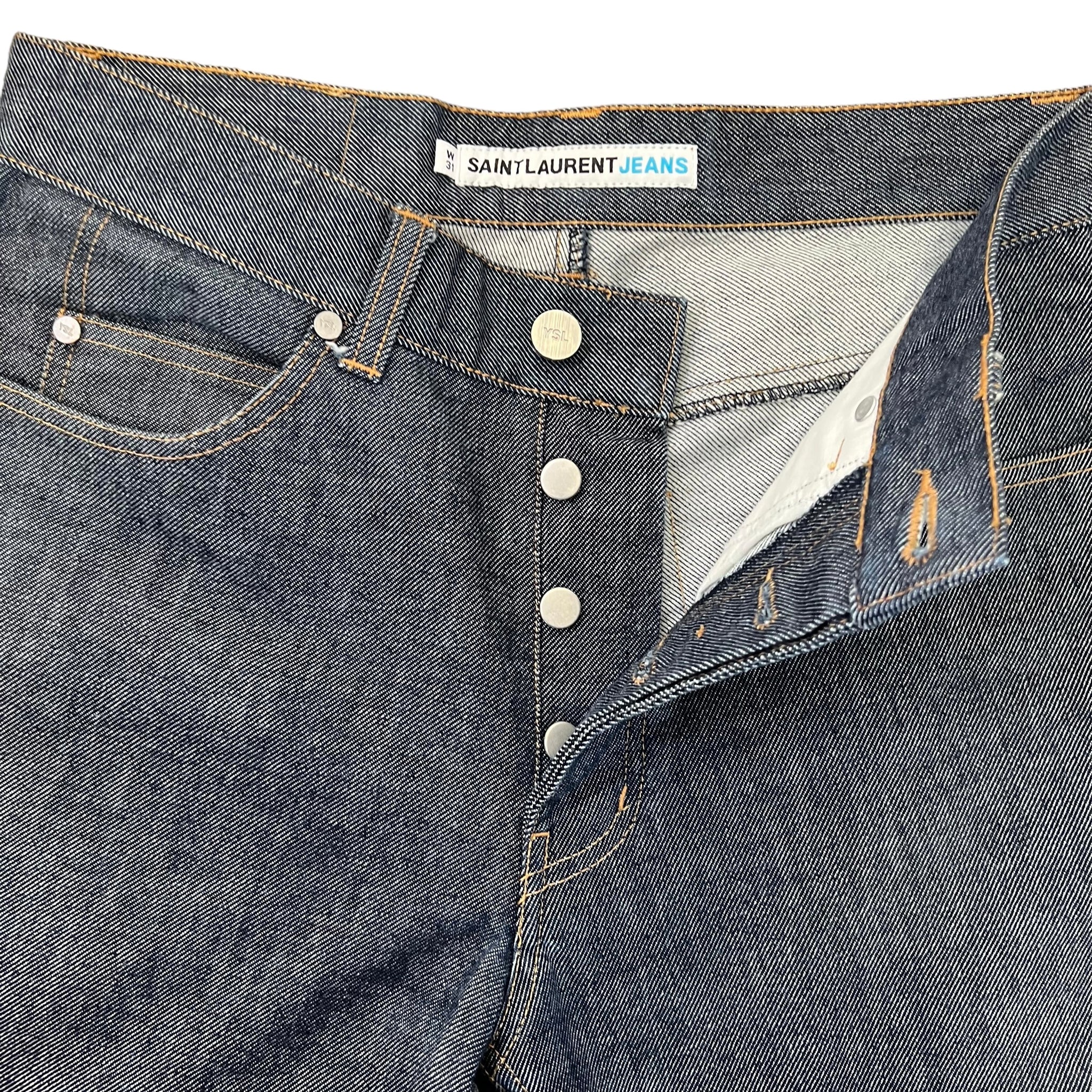SAINT LAURENT JEANS BUTTON FLY STRAIGHT DENIM PANTS 90s HEDI SLIMANE
