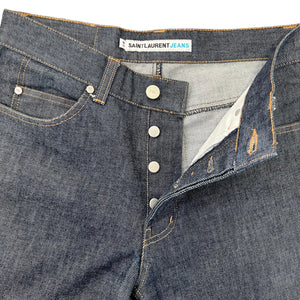 SAINT LAURENT JEANS BUTTON FLY STRAIGHT DENIM PANTS 90s HEDI SLIMANE