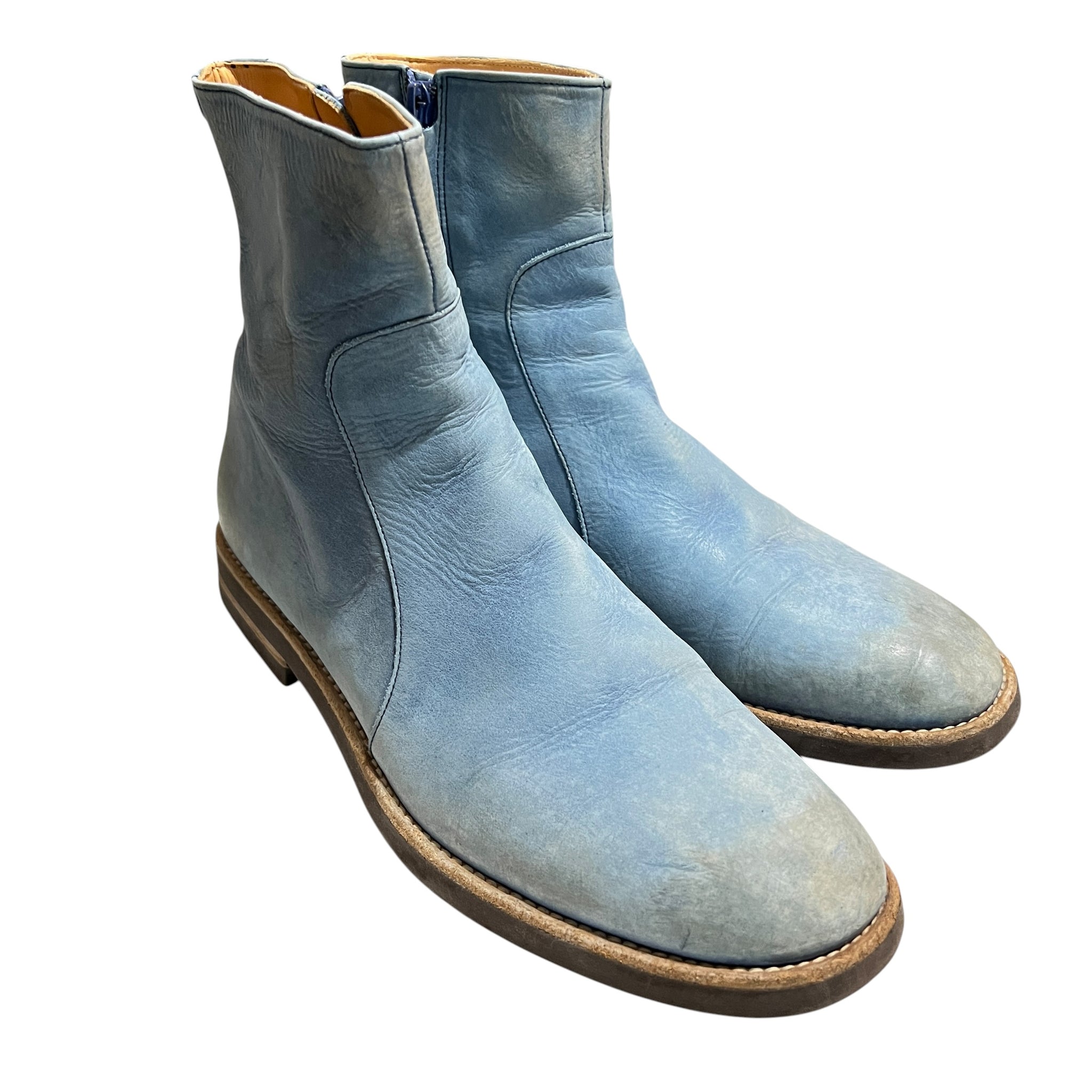 Maison Margiela Side Zip Heel Boots Blue 41 – SEVENSTARCLOTHING