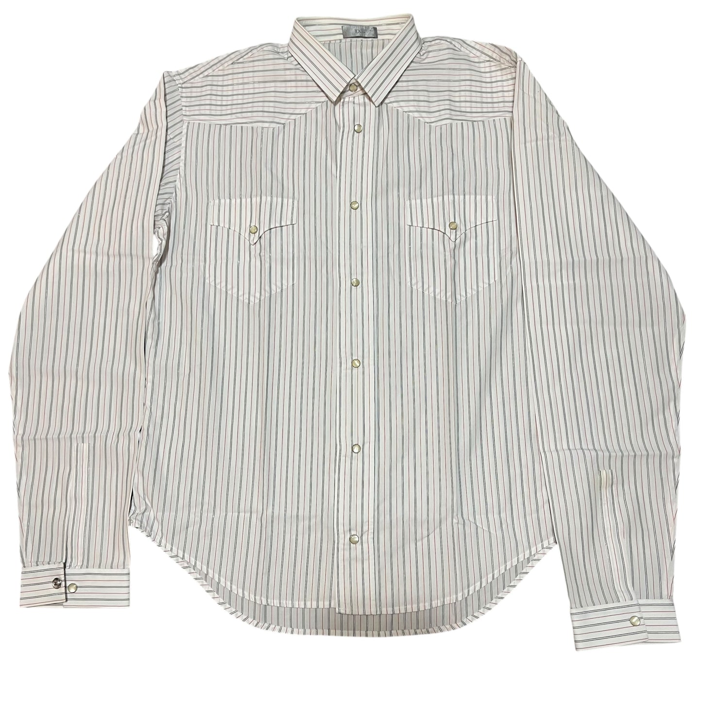 DIOR HEDI SLIMANE Glitter Stripe Dress Shirt