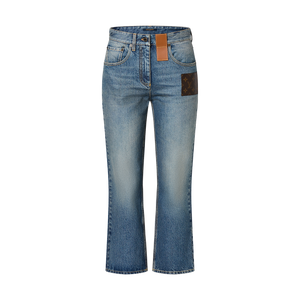 LOUIS VUITTON 2024SS Monogram Leather Patchwork Cotton Denim Pants