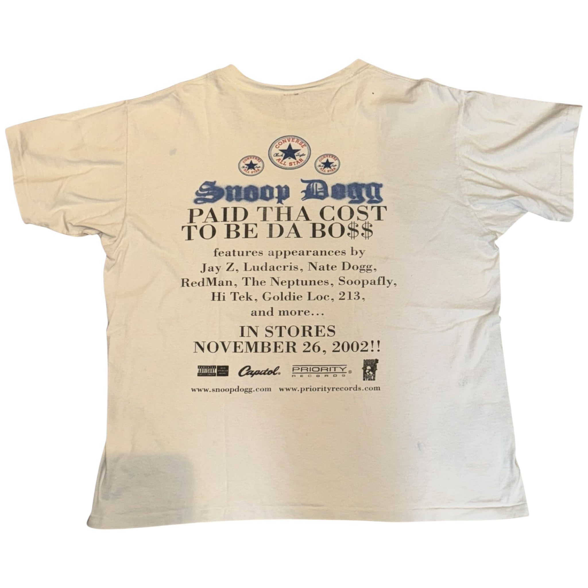 Snoop Dogg " PAID THE COST TO BE DA BOSS " Official Merch T-Shits