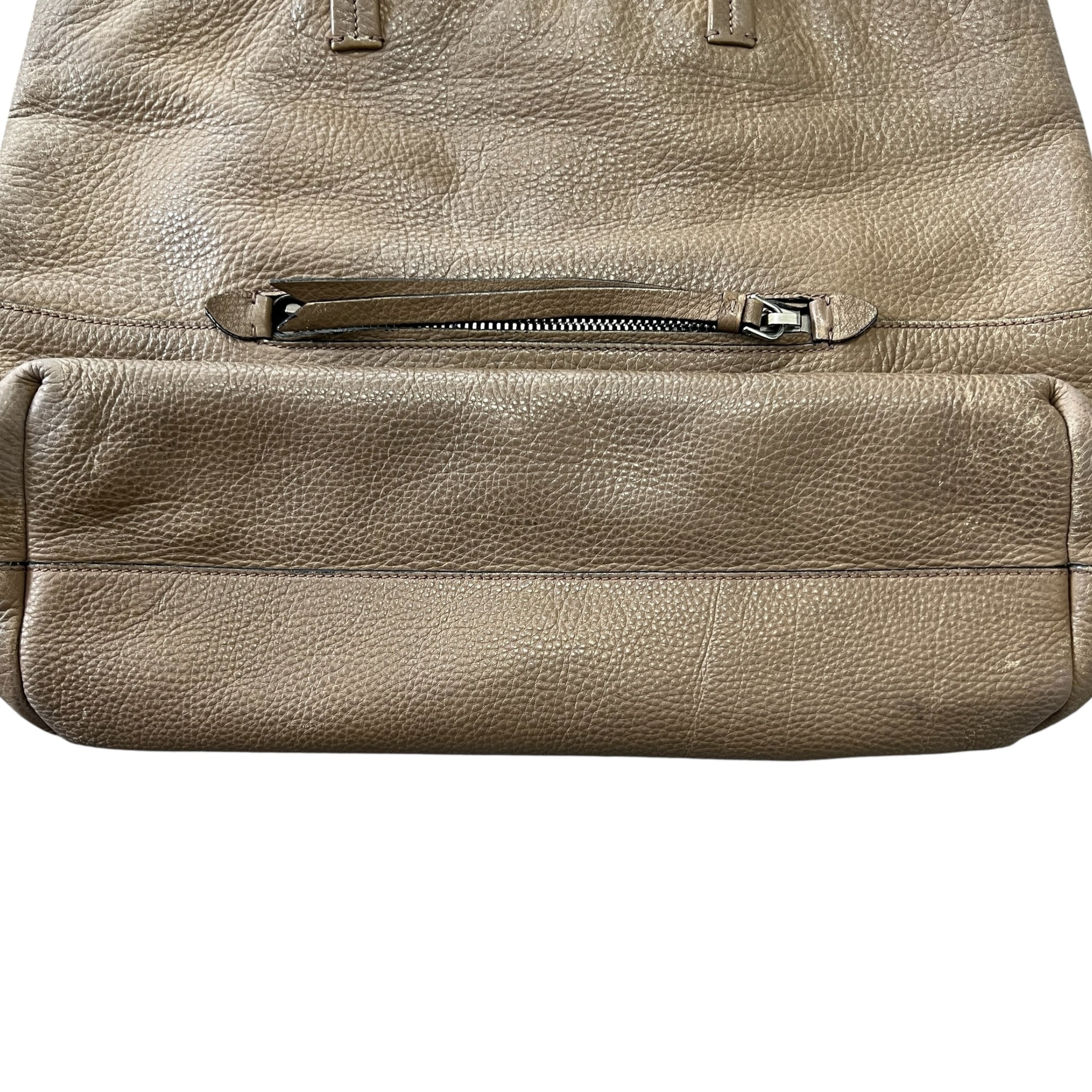 MIU MIU Grained Leather Front-Zip Tote Bag