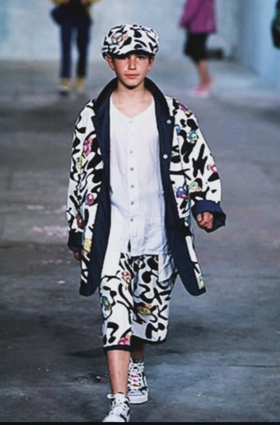 ISSEY MIYAKE MEN 2000SS TAKASHI MURAKAMI Reversible Denim / Multicolor Graffiti Cover-All