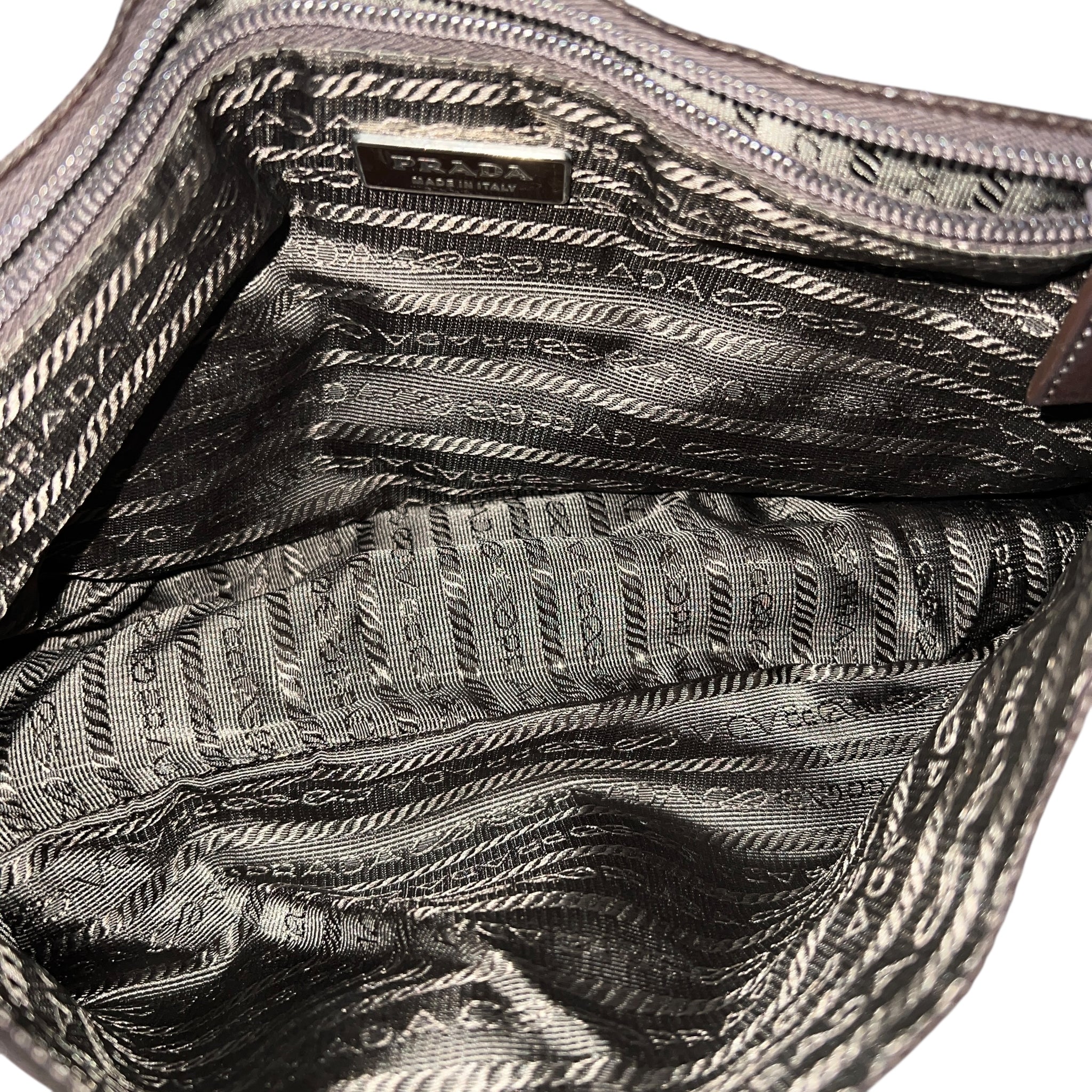 PRADA Vintage One Shoulder Bag Python Embossing  Tessuto Nylon × Leather
