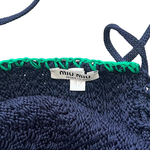 MIU MIU Beads Strap Woven Lace Bikini