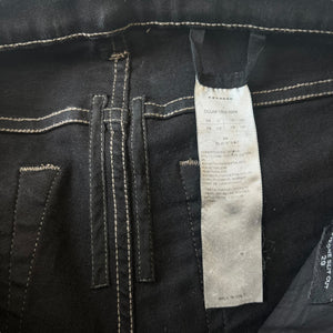 RICK OWENS 20AW DRKSHDW black wax coated tyrone slit cut SBW