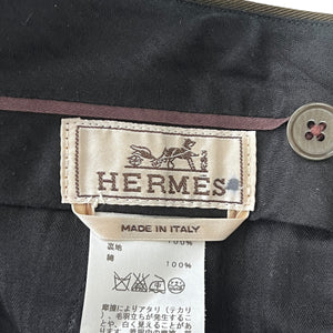 HERMES Military Bi-color Cotton Straight Pants