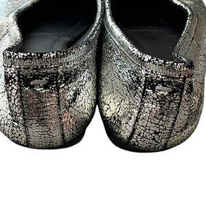Maison Margiela Tabi Flat Crackled Metallic Leather Shoes