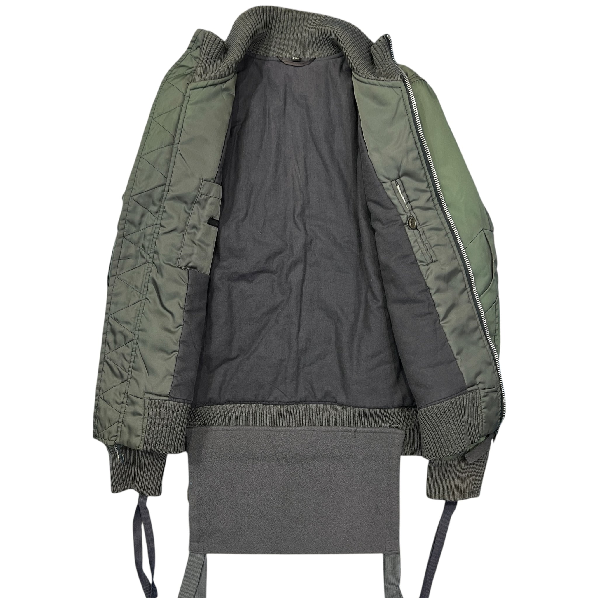 HELMUT LANG 00's Bondage Fleece Layered Bomber Jacket