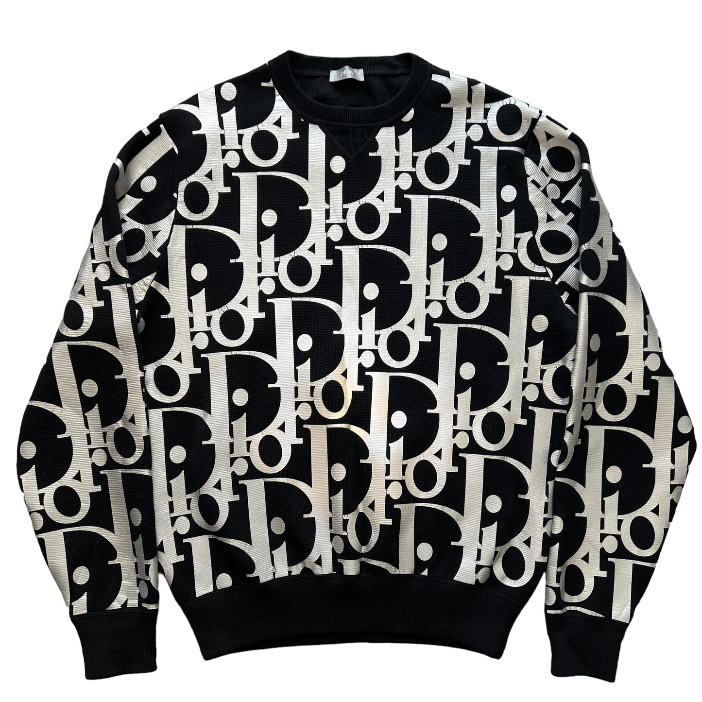 DIOR 2021AW REFLECTIVE OBLIQUE HEAVY KNIT SWEATER