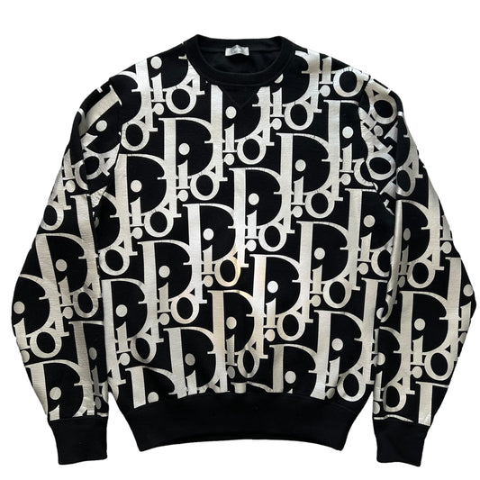 DIOR 2021AW REFLECTIVE OBLIQUE HEAVY KNIT SWEATER