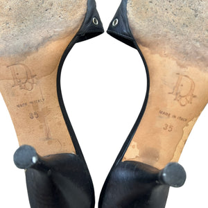 Chirstian Dior John Galliano Street Chic Metal Logo Plate Mule / Heel sandal