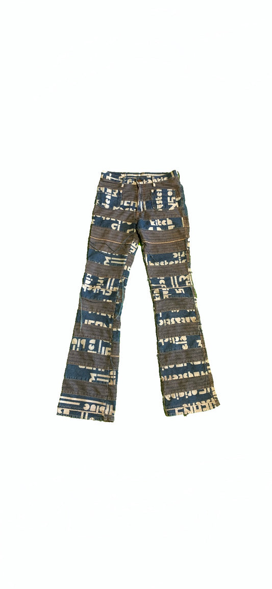 HYSTERIC GLAMOUR HAGI DENIM ARABIC PANTS HYBRID STRIPED