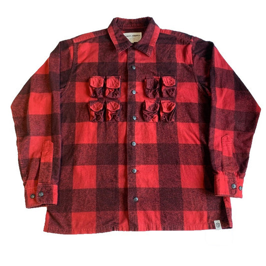 GENERAL RESEARCH 1998S PARASITE CARGO 8 POCKET FLANNEL SHIRT