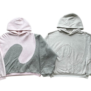DIOR ERL 22SS SWIRI HOODIE whit pink/ silver