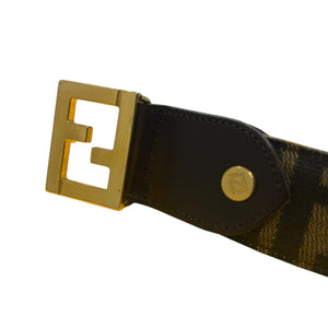 FENDI FF Zucca Canvas Leather Belt