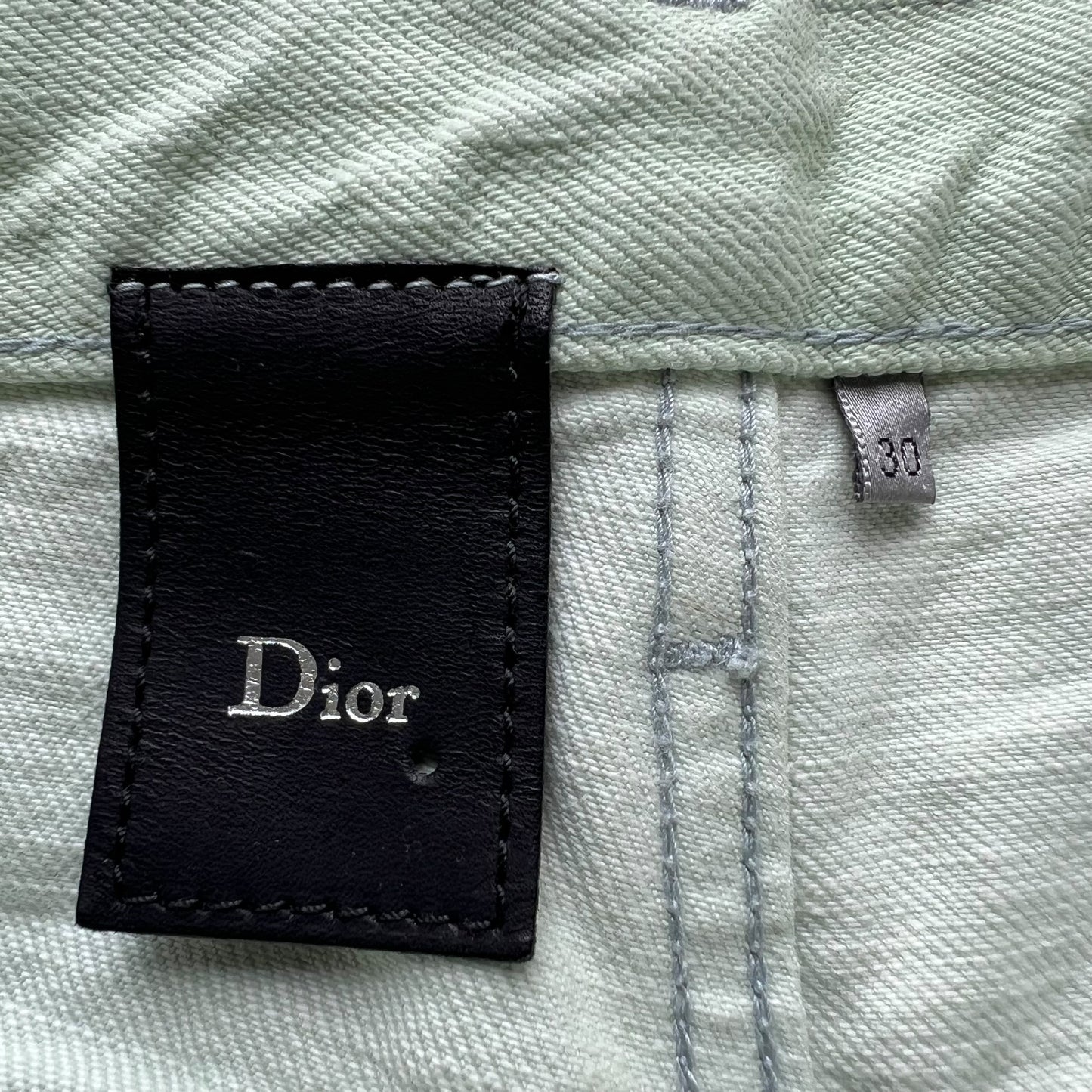 DIOR HOMME 2006SS × HEDI SLIMANE Clawmark indigo light green jeans