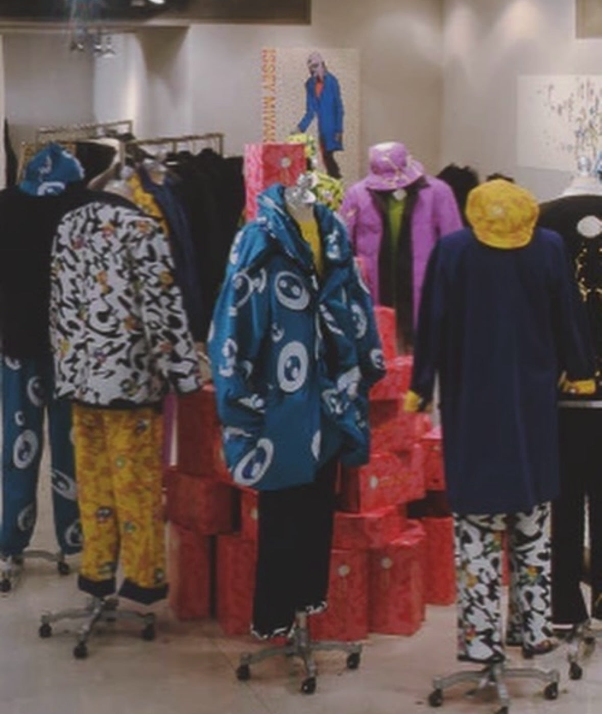 ISSEY MIYAKE MEN 2000SS TAKASHI MURAKAMI Reversible Denim / Multicolor Graffiti Cover-All