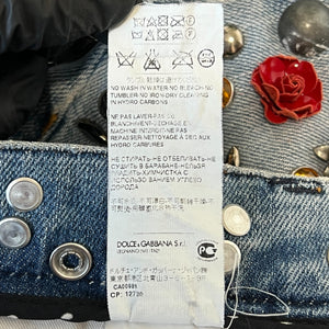 DOLCE&GABBANA 2015SS Embellished Denim Pants