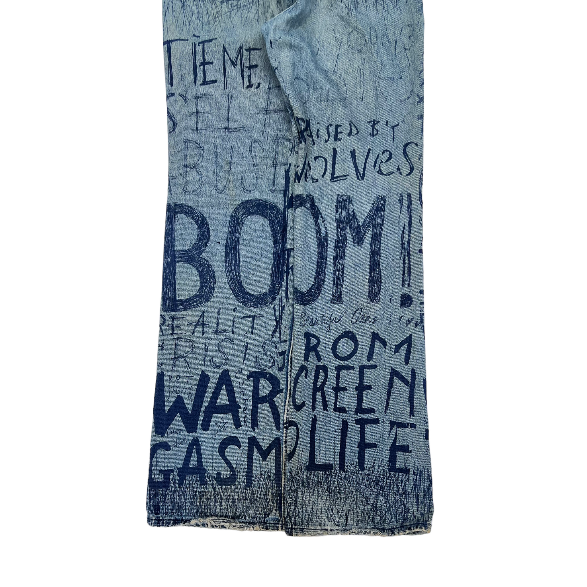 W&LT 1997AW GRAFFITI DENIM PANTS INDIGO WALTER VAN BEIRENDONCK
