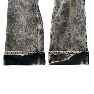 MIU MIU 2023SS Marbleized Garment‑dyed Gabardine Jacket and Stainless Steel Marbleized Back Logo Denim Pants