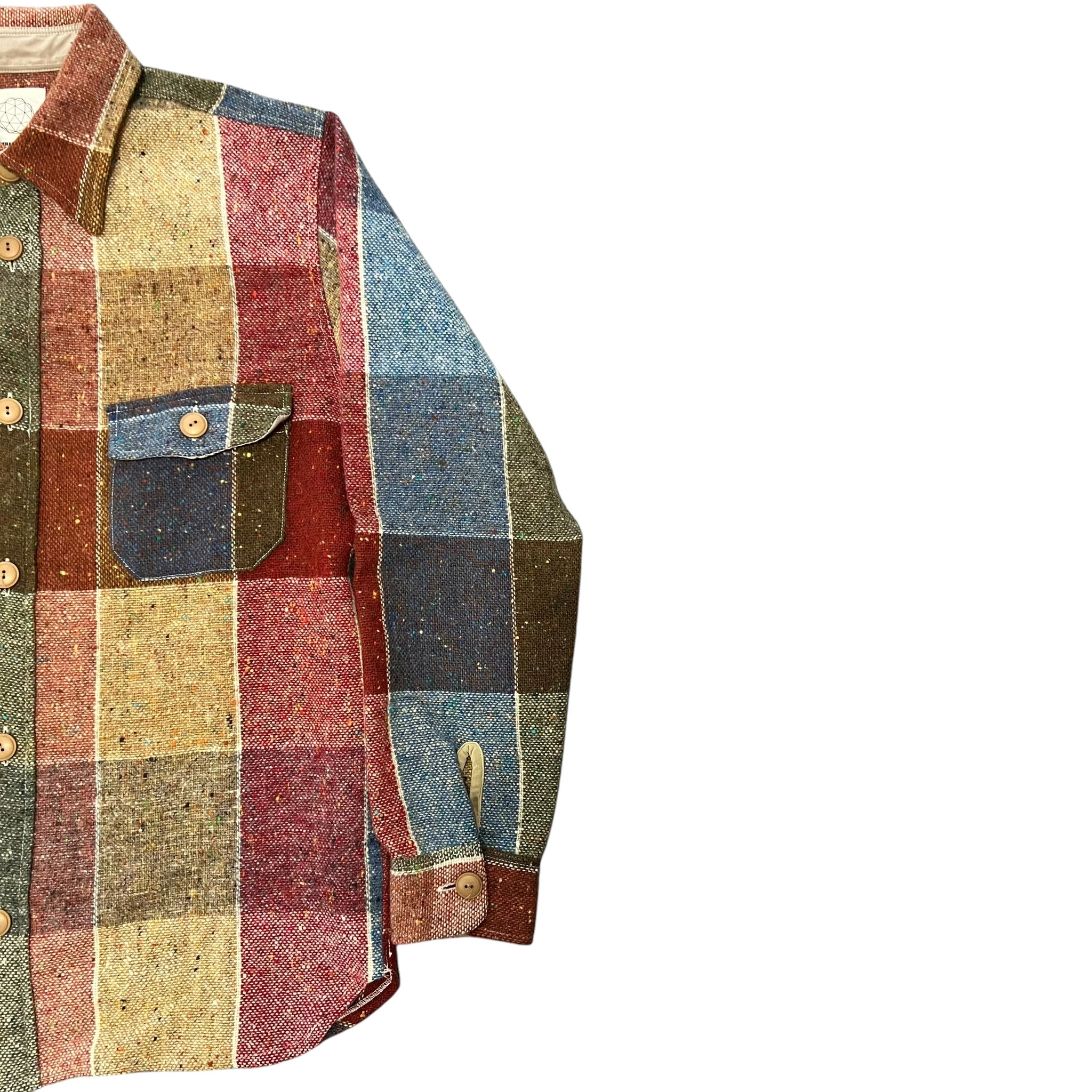 GENERAL RESEARCH 2000 Multi Color Wool Check Tweed Shirts
