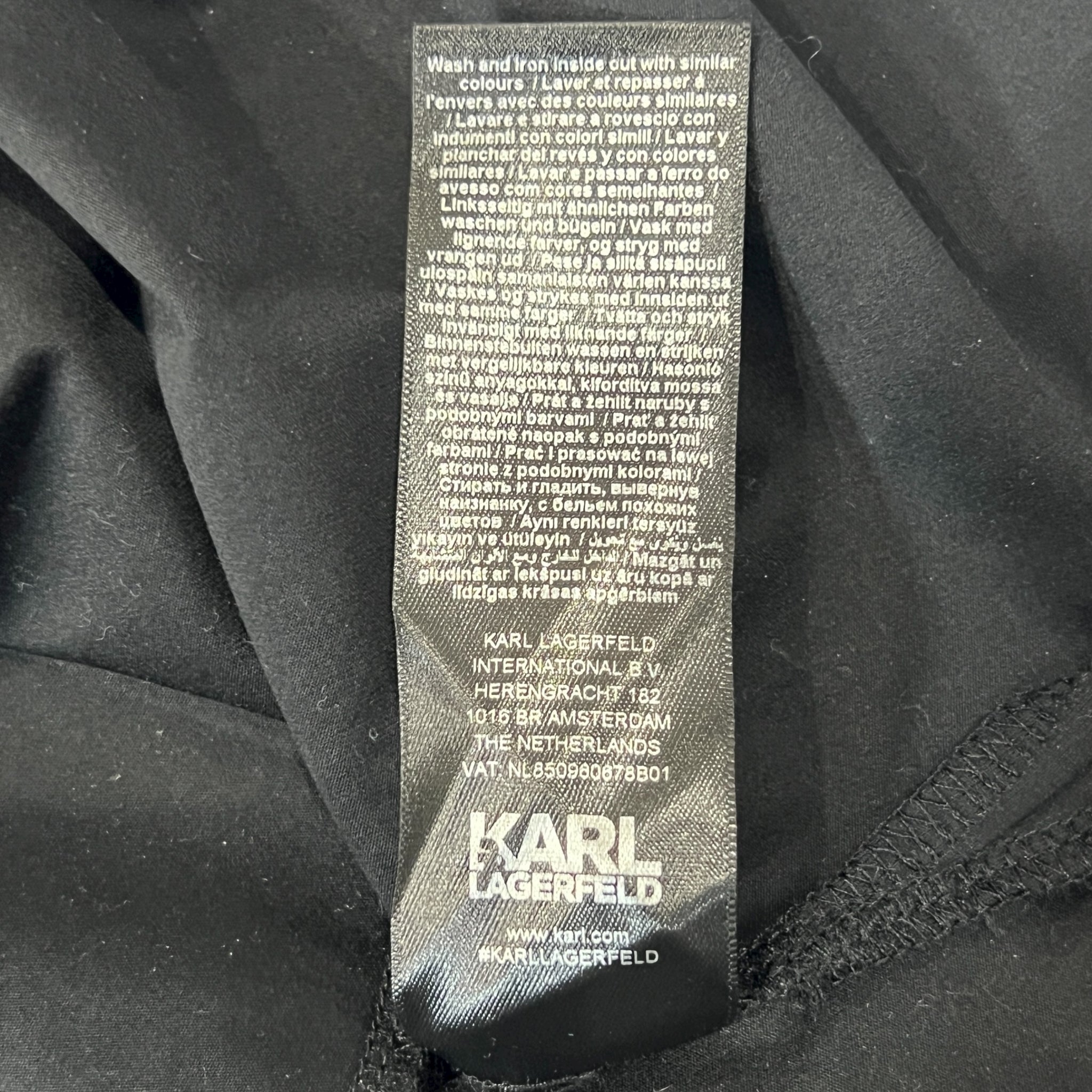 KARL LAGERFELD Shoulder Logo Tank Short One-Piece Dress Black 2019 Collection