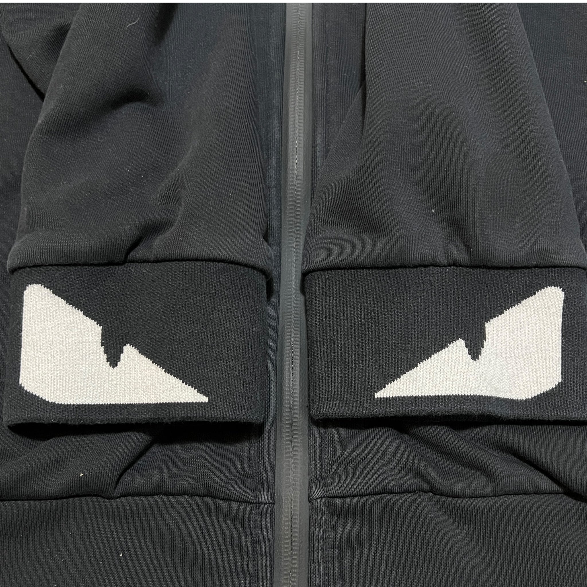 FENDI 2021SS Monster Eye Zip up Cotton Jersey  2way Collar-Integrated Hoodie